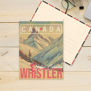 Whistler Vancouver British Columbia Canada Ski 60s Postcard