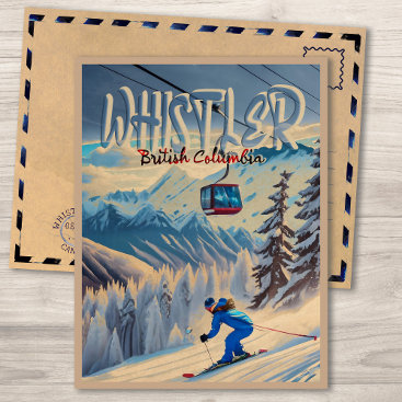 Whistler Vancouver British Columbia Canada Ski Postcard