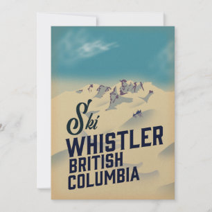Whistler,Vancouver British Columbia ski poster Invitation