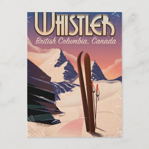 WhistlerVancouver British Columbia Ski poster Postcard