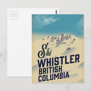 Whistler,Vancouver British Columbia ski poster Postcard