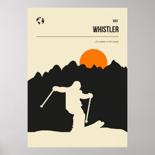 Whistler Vanvouver Ski Winter Resort Poster