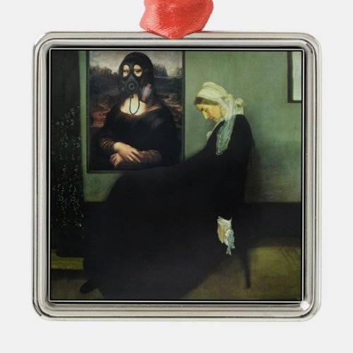Whistlers Mother Got Gassed by Mona Lisa Metal Ornament