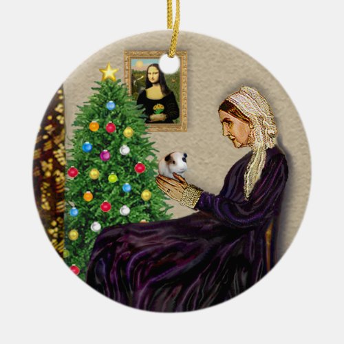 Whistlers Mother  her Guinea Pig Ceramic Ornament