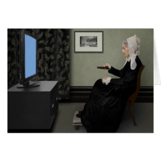 Whistler's Mother Watching T.V. with Remote Cards