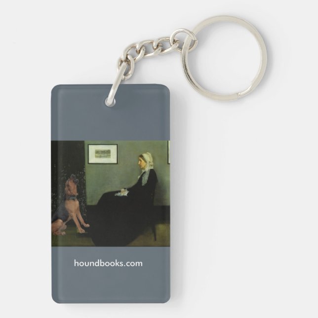 Whistler's Mother With Wimsey the Bloodhound Keychain (Back)