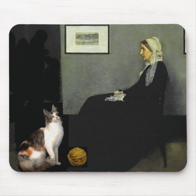 Whistler's Mother's Cat Mouse Pad (Front)