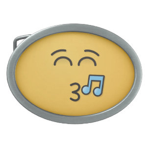 Whistling Face with Smiling Eyes Belt Buckle