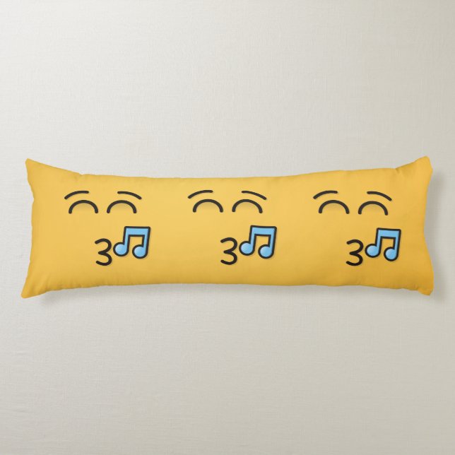 Whistling Face with Smiling Eyes Body Pillow (Front)