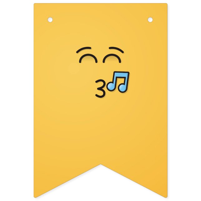 Whistling Face with Smiling Eyes Bunting Flags (First Flag)