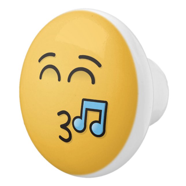 Whistling Face with Smiling Eyes Ceramic Knob (Right)