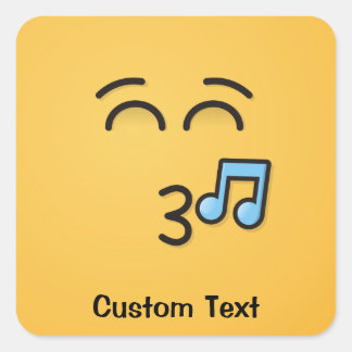 Whistling Face with Smiling Eyes Classic Round Sti Square Sticker