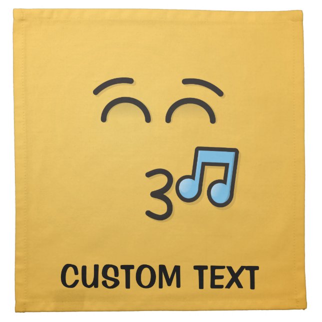 Whistling Face with Smiling Eyes Cloth Napkin (Front)