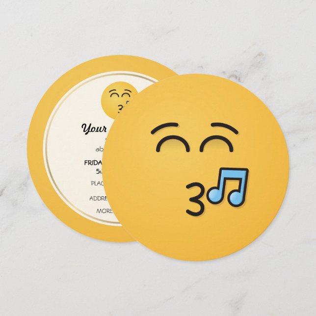 Whistling Face with Smiling Eyes Invitation (Front/Back)