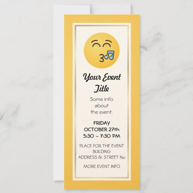 Whistling Face with Smiling Eyes Invitation (Back)