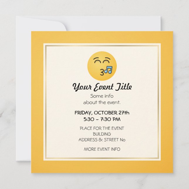 Whistling Face with Smiling Eyes Invitation (Back)