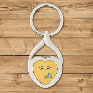 Whistling Face with Smiling Eyes Keychain