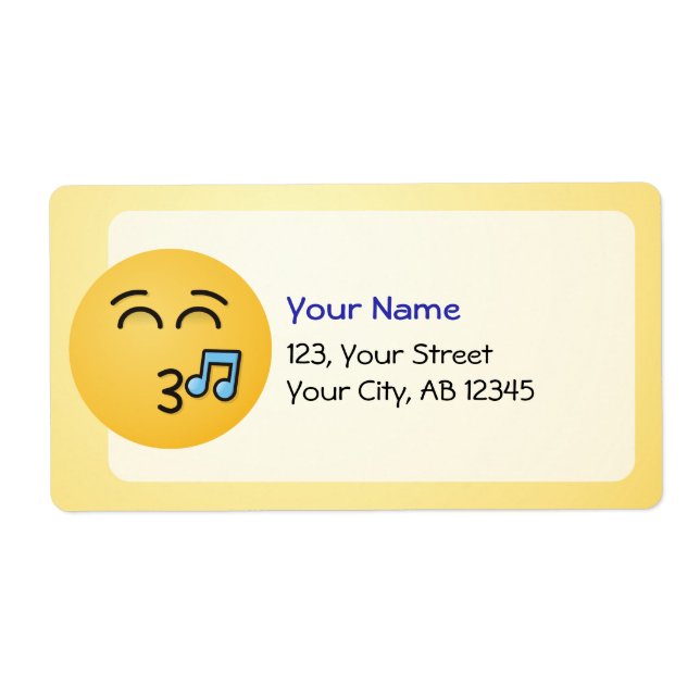 Whistling Face with Smiling Eyes Label (Front)