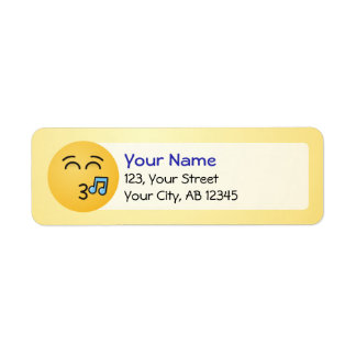Whistling Face with Smiling Eyes Label