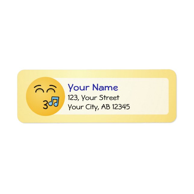 Whistling Face with Smiling Eyes Label (Front)