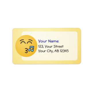 Whistling Face with Smiling Eyes Label