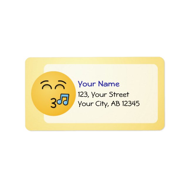 Whistling Face with Smiling Eyes Label (Front)