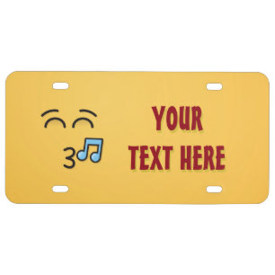 Whistling Face with Smiling Eyes License Plate
