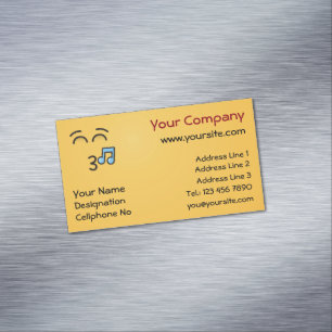 Whistling Face with Smiling Eyes Magnetic Business Card Magnet