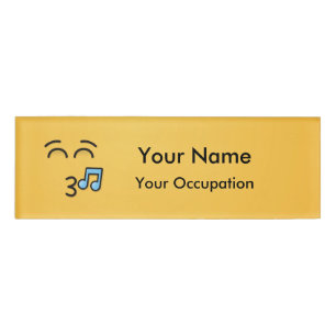 Whistling Face with Smiling Eyes Name Tag