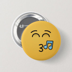 Whistling Face with Smiling Eyes Pinback Button