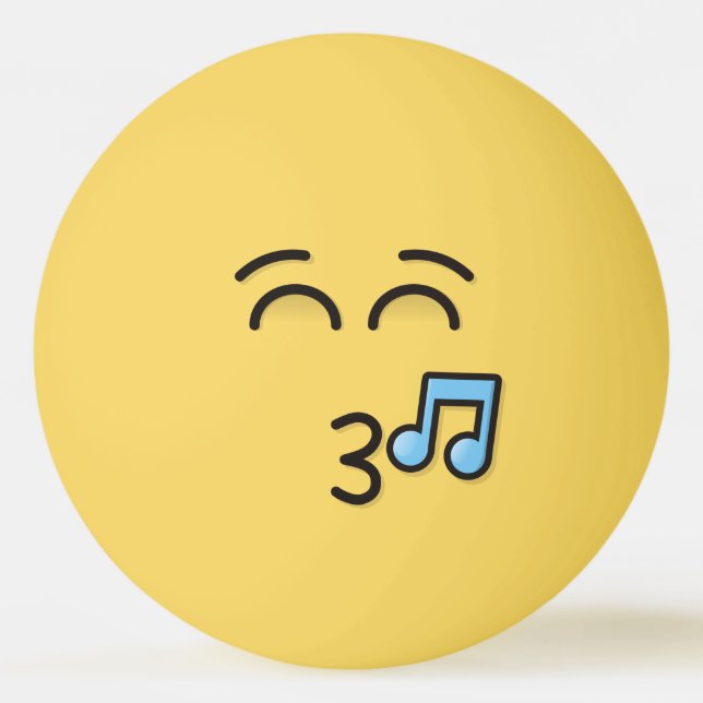 Whistling Face with Smiling Eyes Ping Pong Ball (Front)