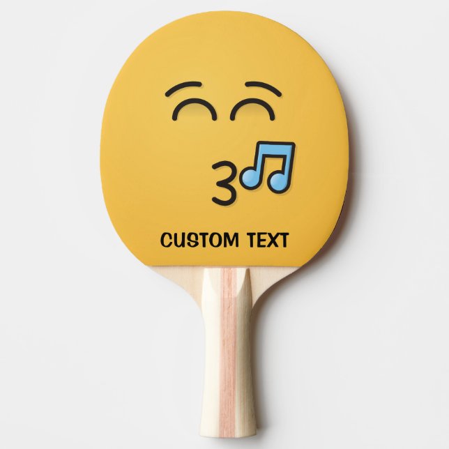 Whistling Face with Smiling Eyes Ping-Pong Paddle (Front)