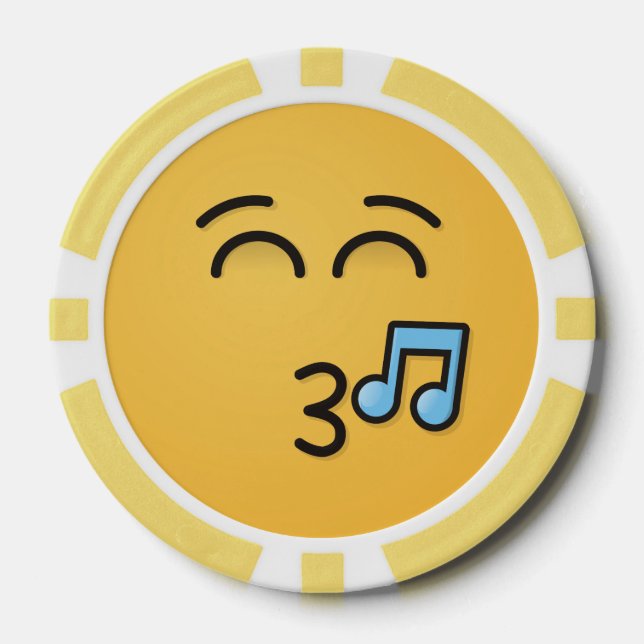 Whistling Face with Smiling Eyes Poker Chips (Front)