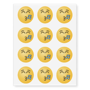 Whistling Face with Smiling Eyes Temporary Tattoos