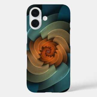 Whistling in the Dark Abstract Blue Spiral iPhone 16 Case