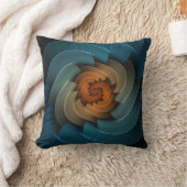 Whistling in the Dark Turquoise & Orange Abstract Throw Pillow (Blanket)