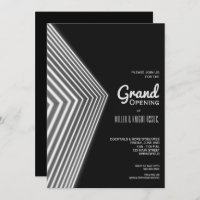 Gold Silver Balloons Grand Opening Ribbon Cutting Invitation