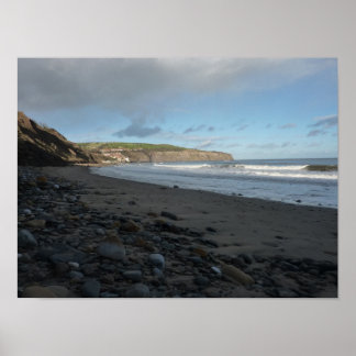 Whitby Beach Scene Poster