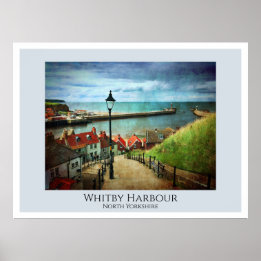 Whitby Harbor from 199 Steps Poster