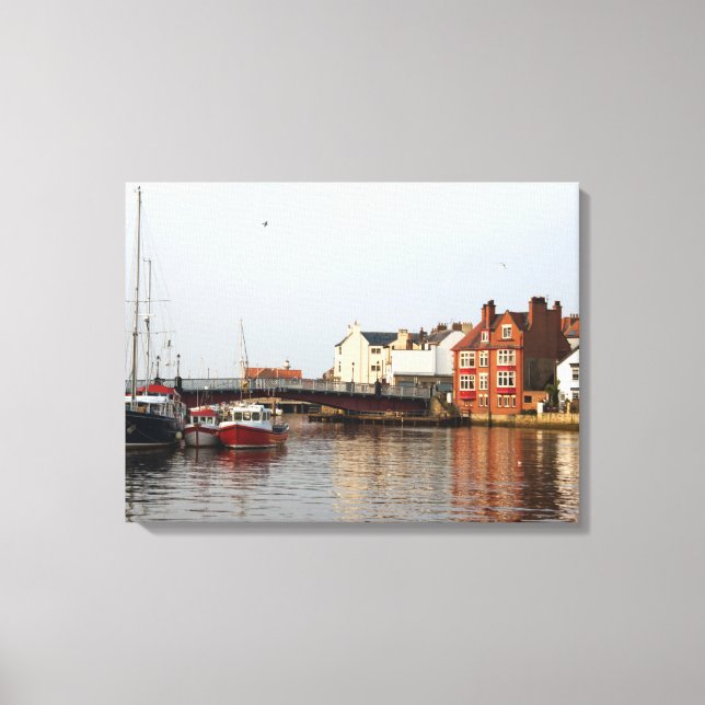 Whitby Harbor Wrapped Canvas Print (Front)