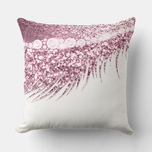 White 16th Makeup Artist Bride Lash Pink Spark Throw Pillow