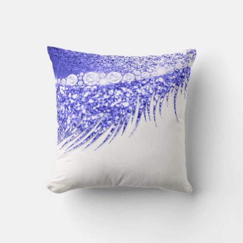 White 16th Makeup Artist Lash Cobalt Blue Spark Throw Pillow