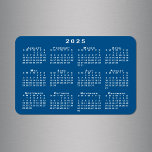 White 2025 Calendar Blue Background Template Magnet<br><div class="desc">White 2025 calendar is superimposed over a blue background template on this handy 4"x6" flexible magnet. You can add your own background image in the sidebar if you like. If you just want a different color background, tap "Edit using Design Tool, " select the turquoise background and click delete. Then...</div>