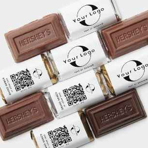 White 2sided Logo & QR code Business Promotional  Hershey's Miniatures