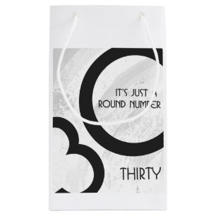 White 30 Decade Birthday Small Gift Bag