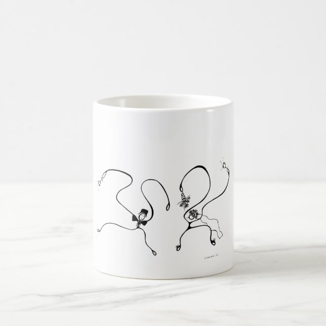 White 325 ml  Classic White Mug. The Wedding. Coffee Mug (Center)
