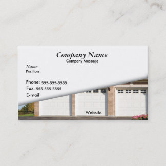White 3 Car Garage Business Card