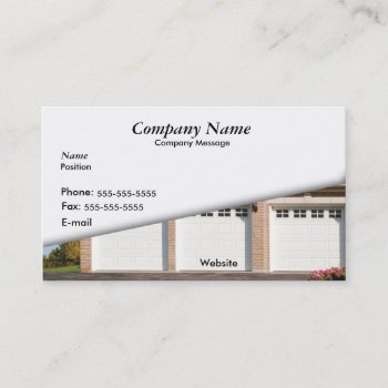 White 3 Car Garage Business Card by Dreamleaf_Printing at Zazzle