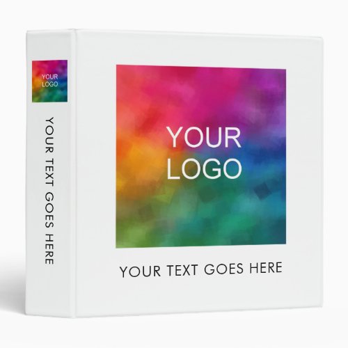 White 3 Ring Binder Logo Text Here Template