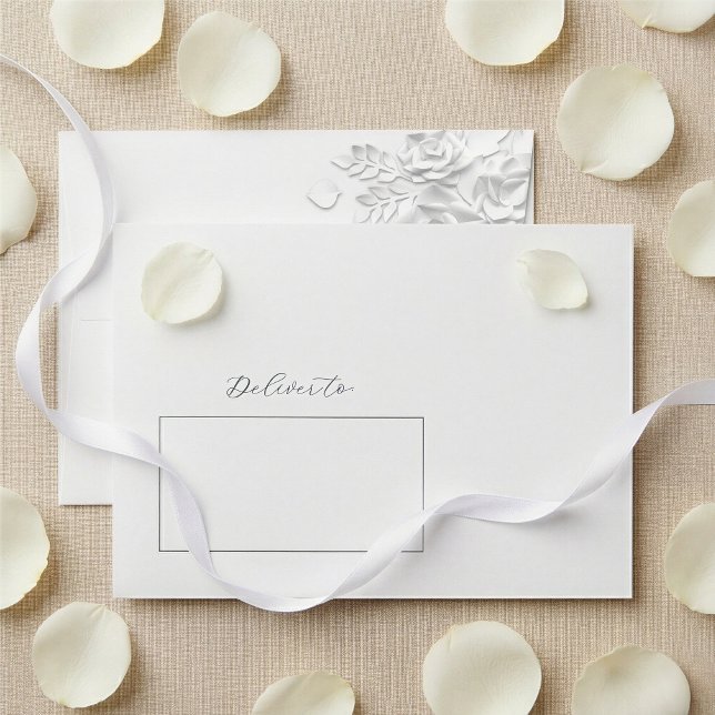 White 3D Flowers Roses Wedding Envelope (Creator Uploaded)